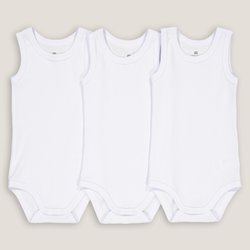 Lot de 3 bodies blanc sans manches LA REDOUTE COLLECTIONS image