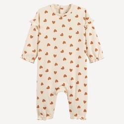Combinaison longue en molleton, imprimé coeurs LA REDOUTE COLLECTIONS image