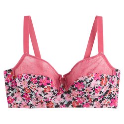 Бюстгальтер-бюстье из микрофибры и кружева LA REDOUTE COLLECTIONS PLUS image