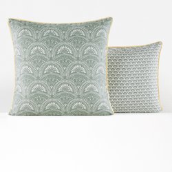 Jaipur Green Fan 100% Washed Cotton Pillowcase LA REDOUTE INTERIEURS image