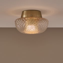 Mistinguett Engraved Glass and Brass Ceiling-Mounted Wall Light, Diameter 20cm AM.PM X EMMANUEL GALLINA image