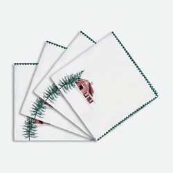 Juego de 4 servilletas estampadas, de algodón lavado, SNOW COUNTRY LA REDOUTE INTERIEURS image