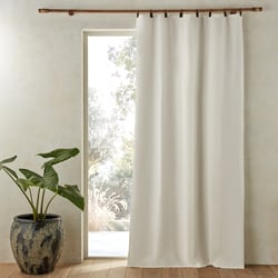 Private Blackout Washed Linen Curtain with Rings AM.PM image