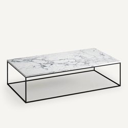 Table basse rect. métal acier noir marbre Mahaut AM.PM image