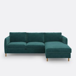 Divano letto con angolo a destra in velluto, Loméo LA REDOUTE INTERIEURS image