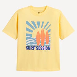 T-shirt oversize, gola redonda e mangas curtas, estampada à frente e atrás LA REDOUTE COLLECTIONS image