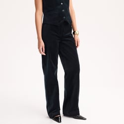 Pantalon large en velours lisse ANNE WEYBURN image