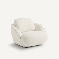 Fauteuil boule XL tissu bouclette, Alpine AM.PM image