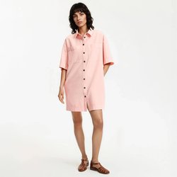 Vestido camiseiro curto, de manga curta LA REDOUTE COLLECTIONS