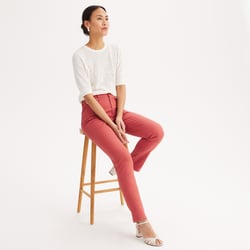 Pantalón recto de 5 bolsillos de algodón elástico ANNE WEYBURN image