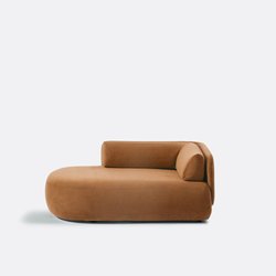 Sofá chaise longue izquierdo, terciopelo, Meridiano LA REDOUTE INTERIEURS image