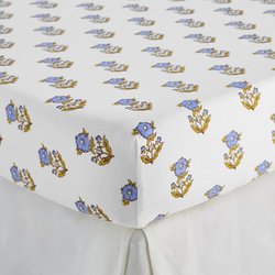 Drap-housse enfant, en coton lavé, imprimé fleurs, DIMANI LA REDOUTE INTERIEURS image