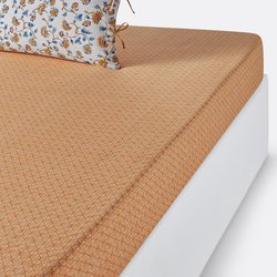 Indian Flower Floral 100% Washed Cotton Fitted Sheet LA REDOUTE INTERIEURS image