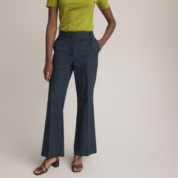 Flare broek met tennisstrepen LA REDOUTE COLLECTIONS image