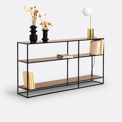 Watford Metal & Walnut Veneer Shelved Console Table LA REDOUTE INTERIEURS image
