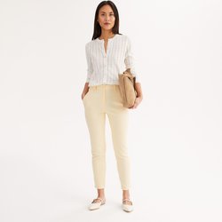 Calças direitas chino, sarjado stretch ANNE WEYBURN image