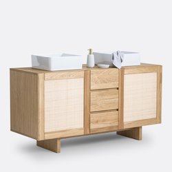 Mobile doppio lavabo vimini L145cm, Arty LA REDOUTE INTERIEURS image