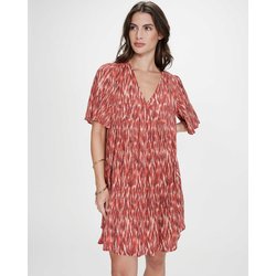 Vestido curto estampado, decote em V, VYLLA GRACE & MILA