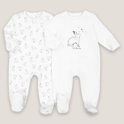 2er-Pack Strampler aus Samt LA REDOUTE COLLECTIONS image