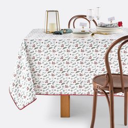 Winter Berry Washed Cotton Tablecloth LA REDOUTE INTERIEURS image
