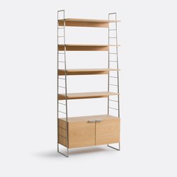 Etagère chêne et chrome vintage, H190 cm, Watford LA REDOUTE INTERIEURS image