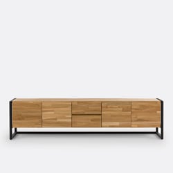 Meuble TV hifi chêne et plaqué, L200 cm, Hiba LA REDOUTE INTERIEURS image