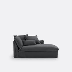 Longchair, afneembare hoezen, in gekreukt linnen, Odna LA REDOUTE INTERIEURS image