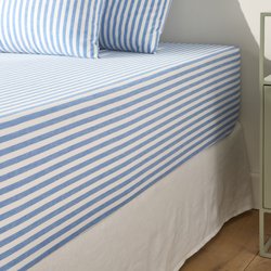 Drap-housse coton bonnet 30 cm, Soizic bleu LA REDOUTE INTERIEURS image