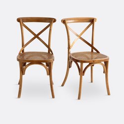 2er-Set Stühle Cedak, Holz und Rohrgeflecht LA REDOUTE INTERIEURS image