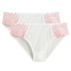 Lot de 2 Slips en tulle uni et tulle brodé Lyssa LA REDOUTE COLLECTIONS image
