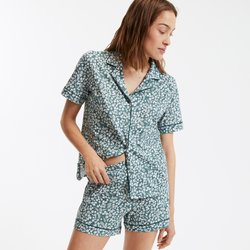 Pijama-calção em jersey de algodão, estampado com folhas LA REDOUTE COLLECTIONS image