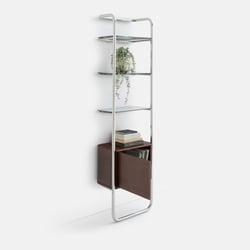 Giorgio Chrome-Plated Steel Wall Shelf with 1-Door Cupboard LA REDOUTE INTERIEURS image