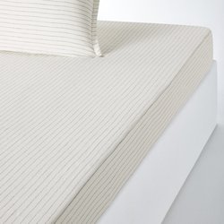 Linot Striped Washed Linen 35cm Flap Fitted Sheet LA REDOUTE INTERIEURS image