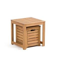 Taburete y baúl de almacenamiento de acacia, Garden LA REDOUTE INTERIEURS image