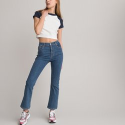 T-shirt cropped à col rond LA REDOUTE COLLECTIONS image