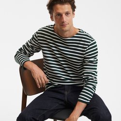 Camiseta marinera de manga larga en algodón orgánico LA REDOUTE COLLECTIONS image