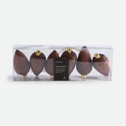 Lot de 6 pommes de pin de Noël à suspendre, CASPAR LA REDOUTE INTERIEURS image