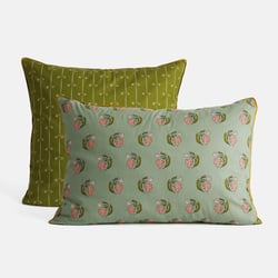 Ina Floral Print Washed Cotton Pillowcase LA REDOUTE INTERIEURS image