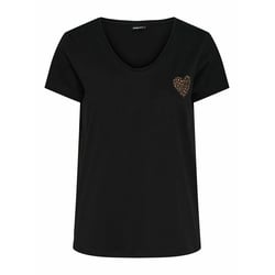 Tshirt col V, cœur brodé PIECES image