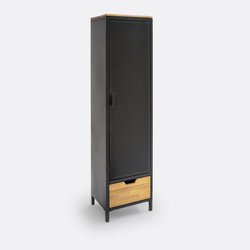 Шкаф с 1 дверцей и 1 ящиком из металла и дуба AGAMA LA REDOUTE INTERIEURS image