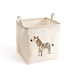 Quadratischer Stoff-Korb Junglito, Motiv Zebra LA REDOUTE INTERIEURS image