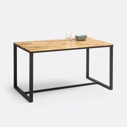 Mesa de cozinha para 4/6 pessoas, em carvalho e aço, Hiba LA REDOUTE INTERIEURS image