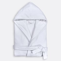 Badjas met kap in fluwelen badstof 450 g/m2, Trizie LA REDOUTE INTERIEURS image