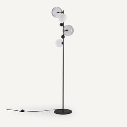Staande lamp in gerookt glas en metaal, Bullesco AM.PM image