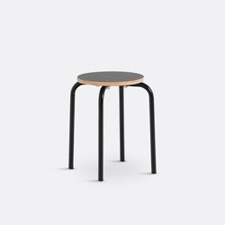 Hiba Stackable Wood & Metal School-Style Low Stool LA REDOUTE INTERIEURS image