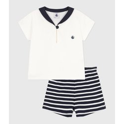 Ensemble 2 pièces T-shirt col vareuse et short PETIT BATEAU image
