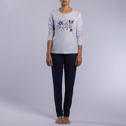 Lazuli Cotton Jersey Pyjamas with Long Sleeves NAF NAF image