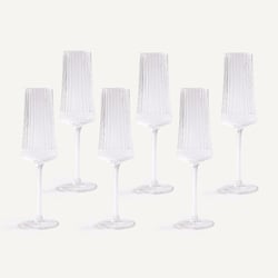 Lot de 6 flûtes à champagne, en verre ciselé, ALUR AM.PM image