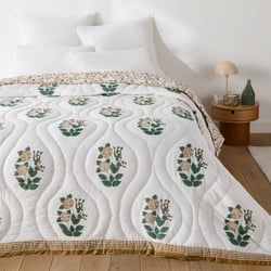 Couvre-lit matelassé, imprimé block-print, voile de coton, JAPALI LA REDOUTE INTERIEURS image