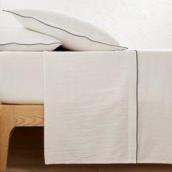 Drap plat satin de coton lavé, Victor uni LA REDOUTE INTERIEURS image